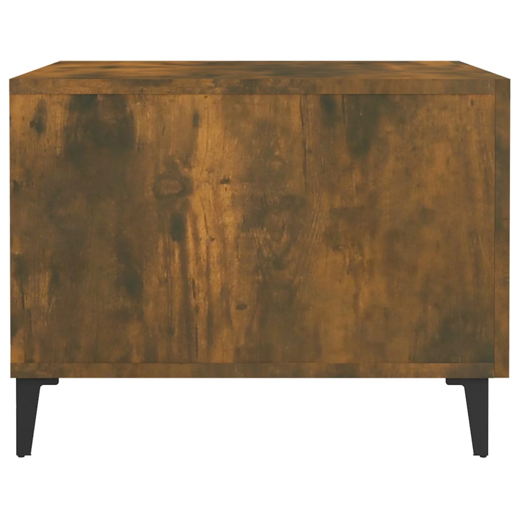 Salongbord Sofabord Røkt Eik med metallben 2 stk 50x50x40 cm
