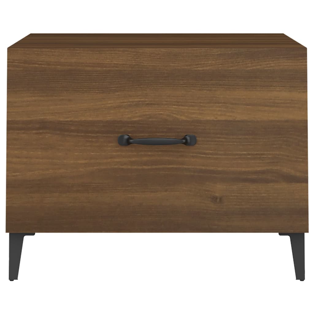 Salongbord Sofabord Brun Eik med metallben 2 stk 50x50x40 cm