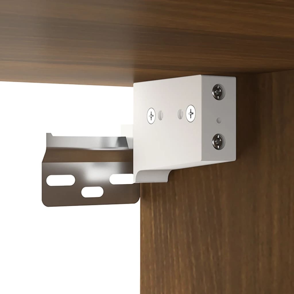 Baderomsspeil Speilskap med LED Brun Eik 91x15x76,5 cm