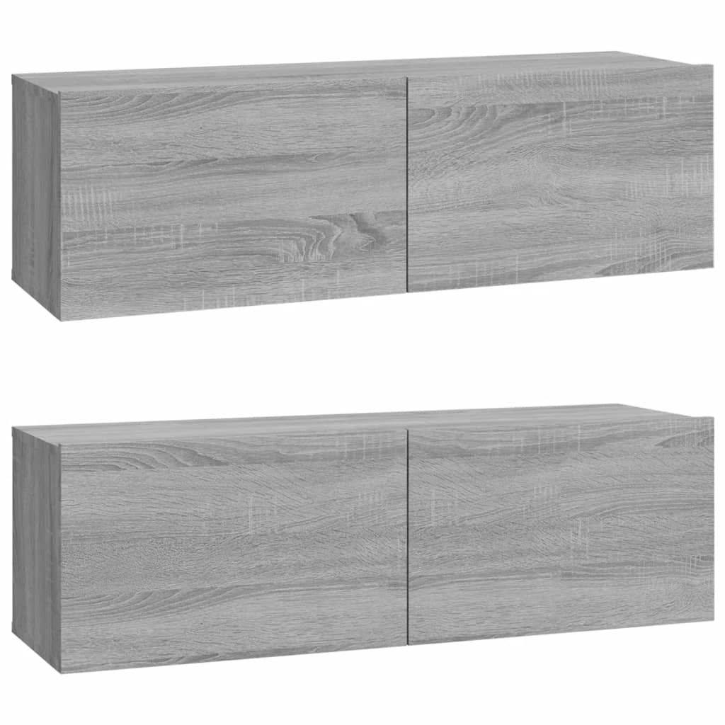 TV-Møbel Grå Vegghengte TV-benker Sonoma Grå 100x30x30 cm