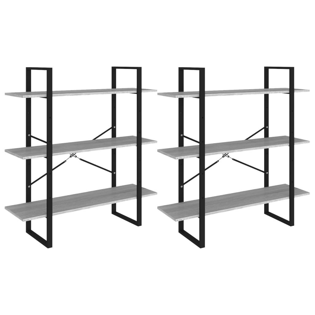 Bokhylle Sonoma Grå 100x30x210 cm