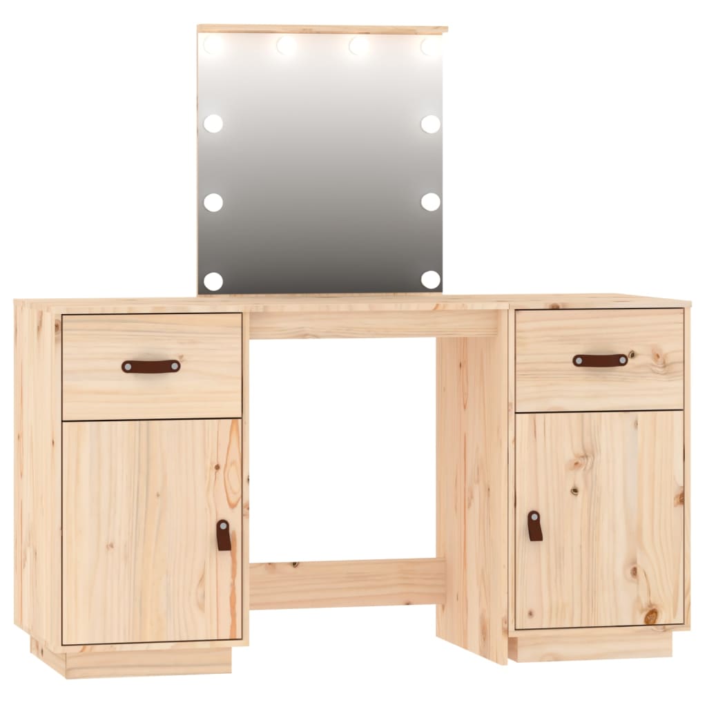 Sminkebord Tre Sett LED heltre furu
