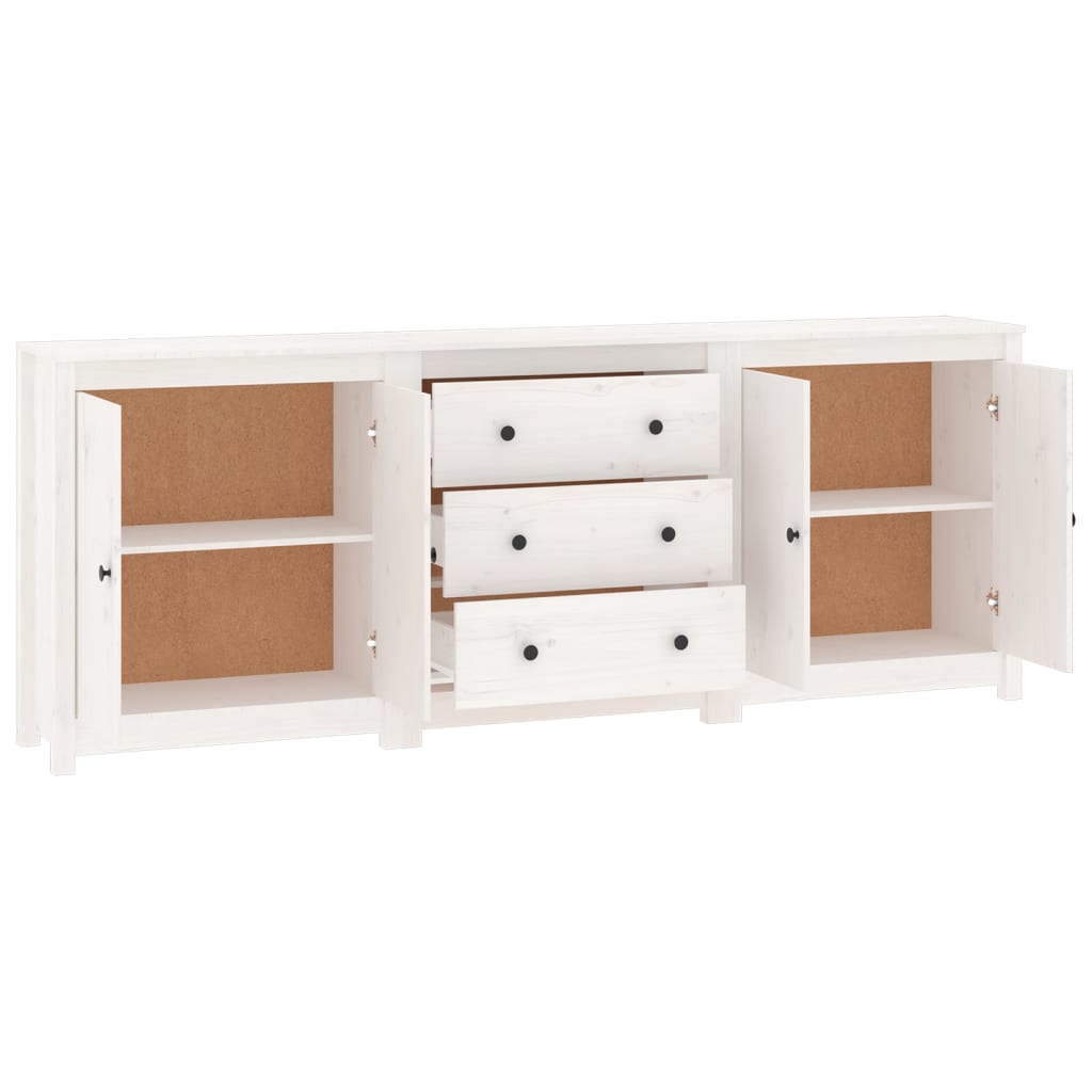 Skjenk Hvit 210x35x80 cm heltre furu