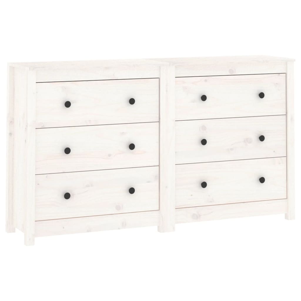 Skjenk Hvit 140x35x80 cm heltre furu