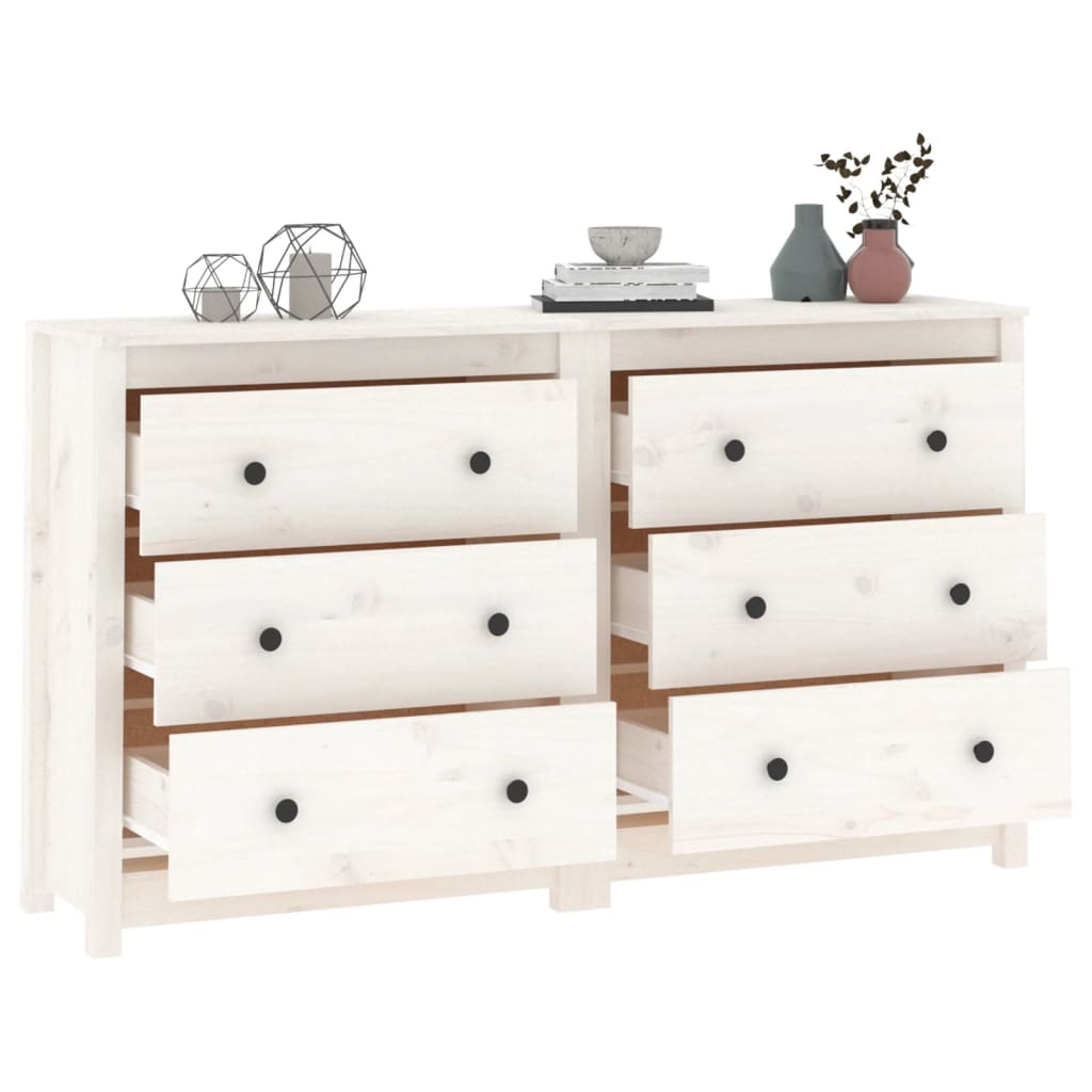 Skjenk Hvit 140x35x80 cm heltre furu