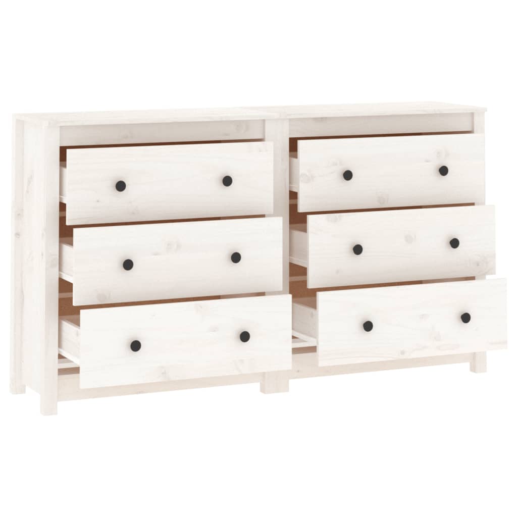 Skjenk Hvit 140x35x80 cm heltre furu