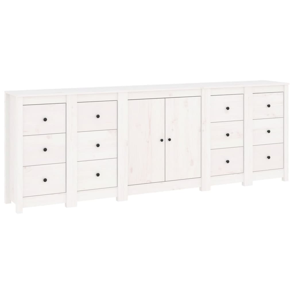 Skjenk Hvit 230x35x80 cm heltre furu