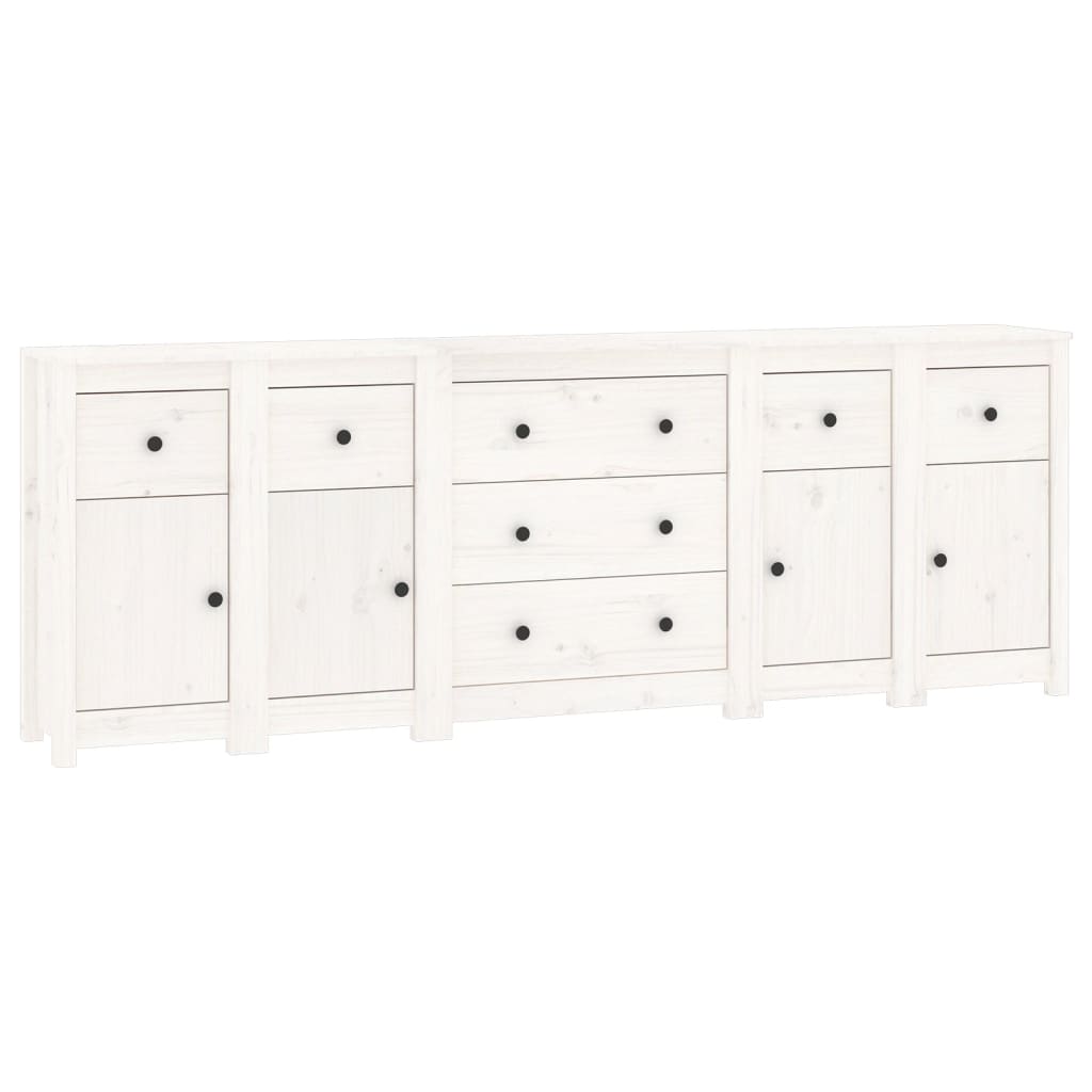 Skjenk Hvit 230x35x80 cm heltre furu