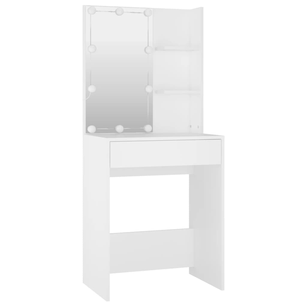 Sminkebord Hvit Sett LED