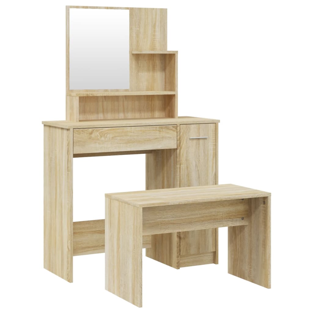 Sminkebord Sonoma Eik Sett 86,5x35x136 cm