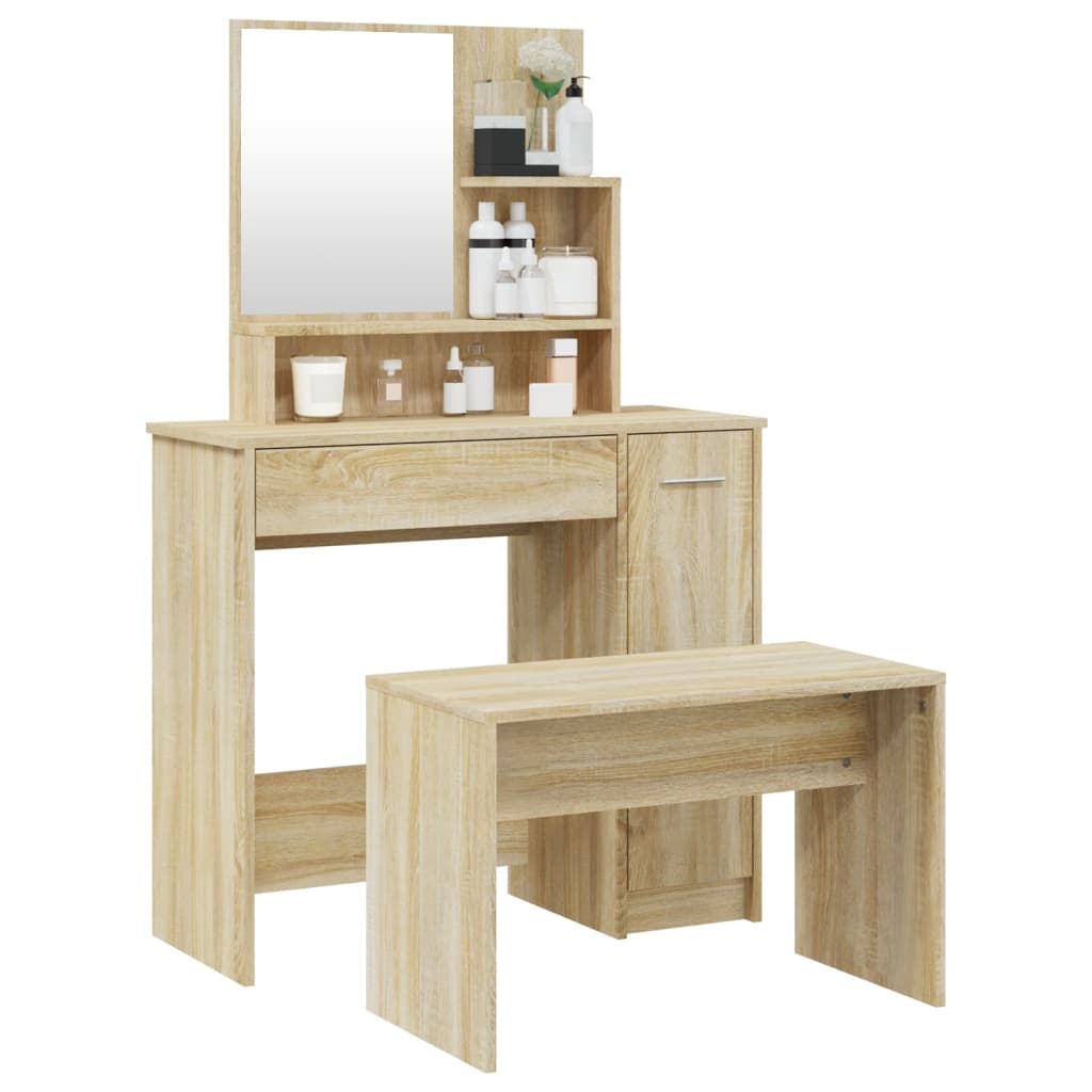 Sminkebord Sonoma Eik Sett 86,5x35x136 cm