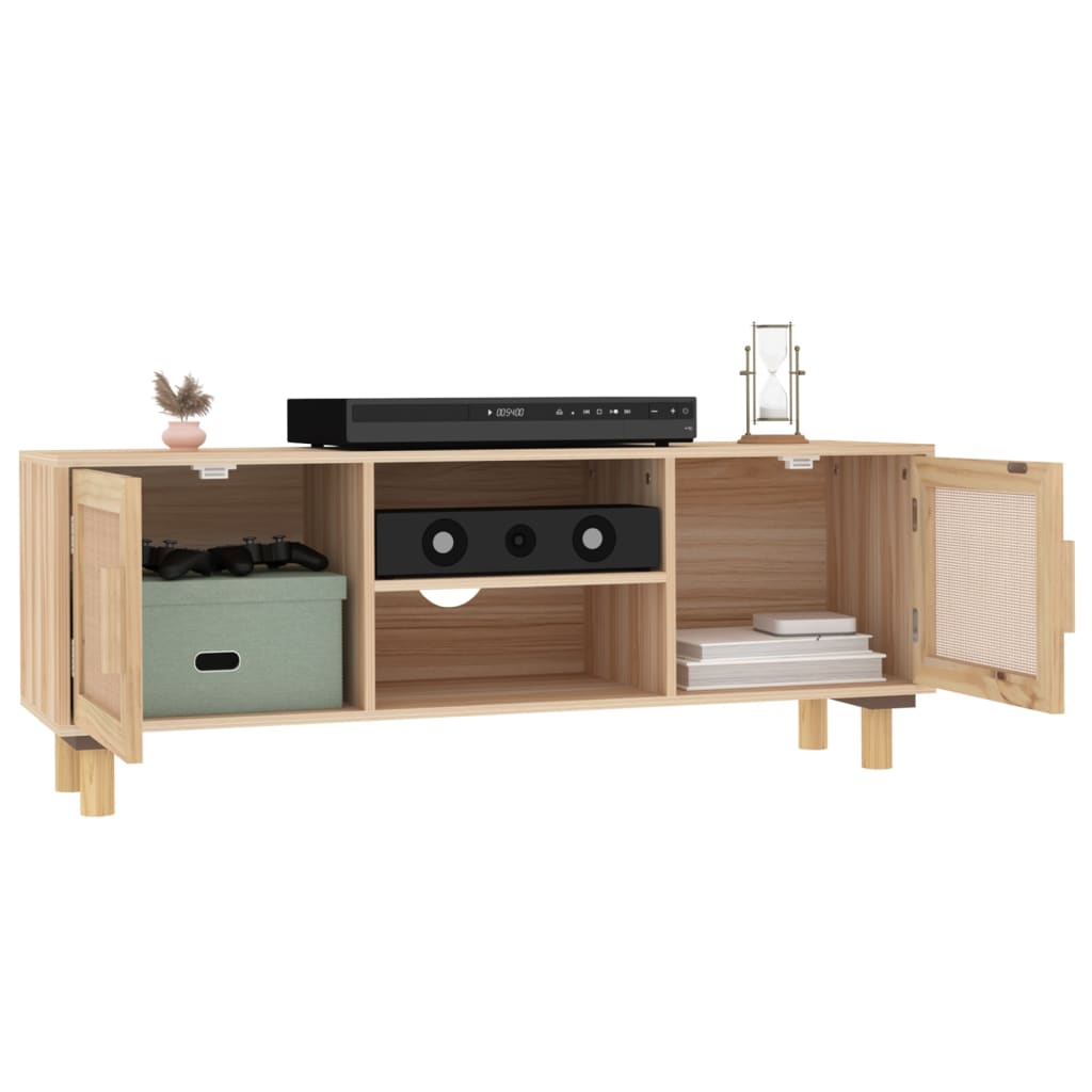 TV-Møbel Brun TV-benk105x30x40 cm heltre furu og naturrotting