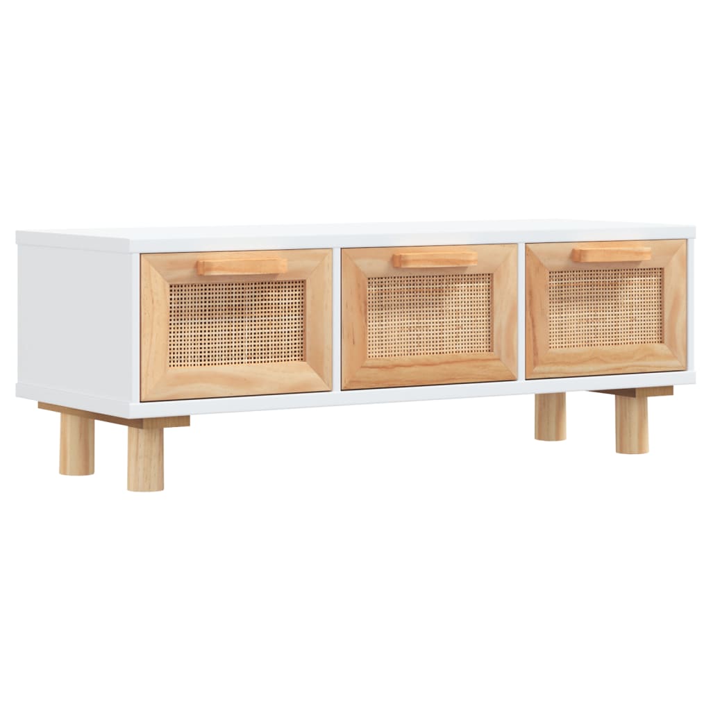Salongbord Sofabord Hvit 80x40x30 cm og heltre furu