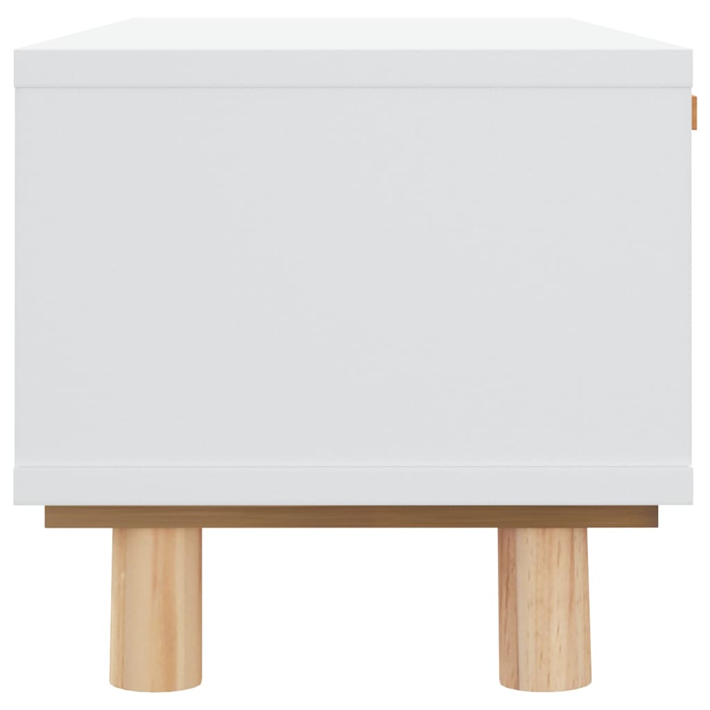 Salongbord Sofabord Hvit 80x40x30 cm og heltre furu