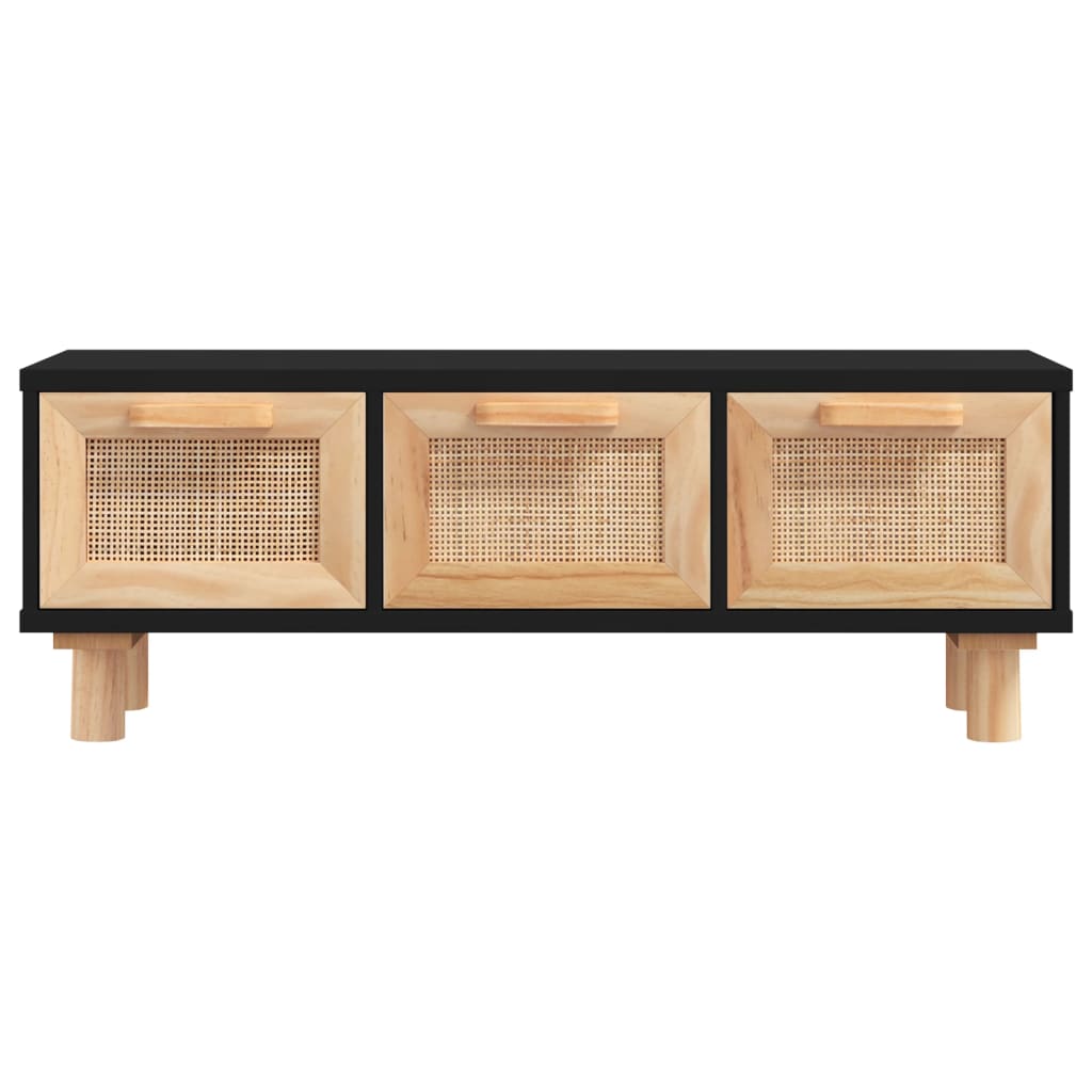 Sidebord Svart 80x40x30 cm og heltre furu