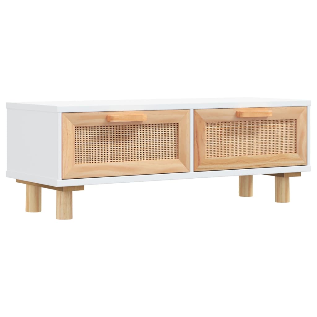 Salongbord Sofabord Hvit 80x40x30 cm og heltre furu