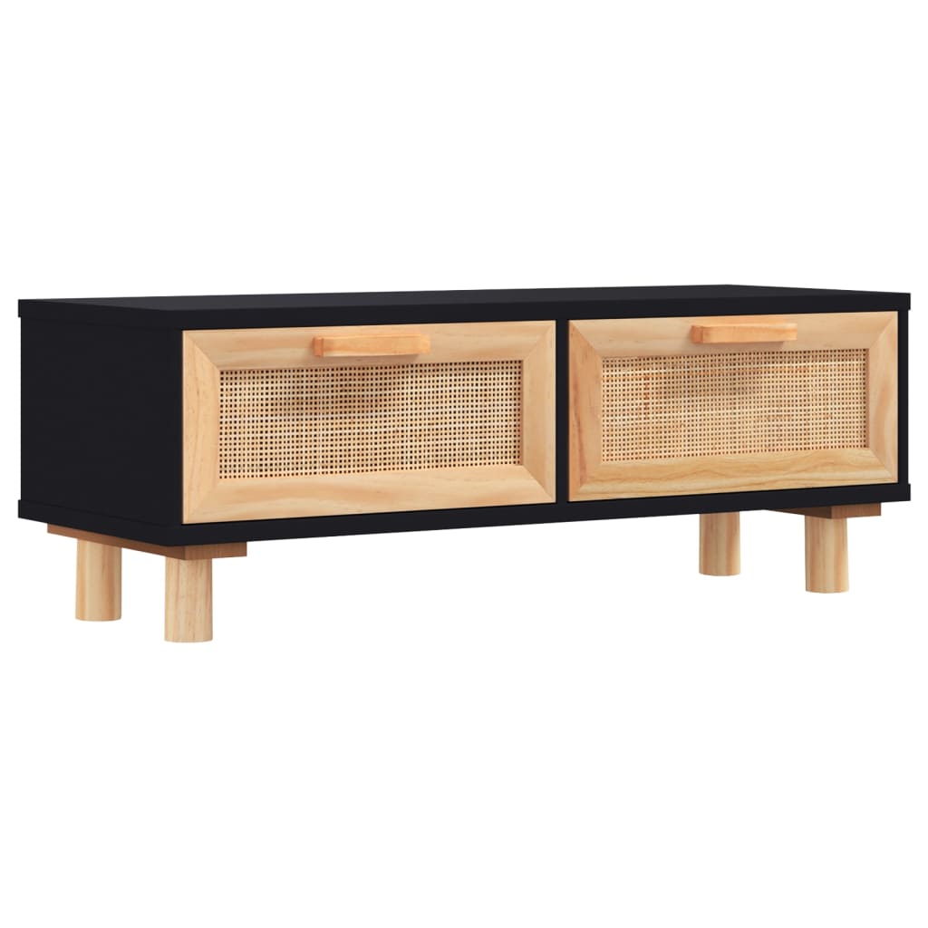 Salongbord Sofabord Svart 80x40x30 cm og heltre furu