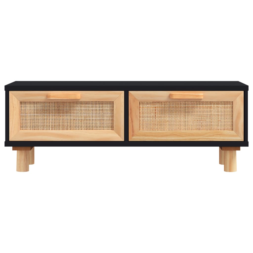Salongbord Sofabord Svart 80x40x30 cm og heltre furu