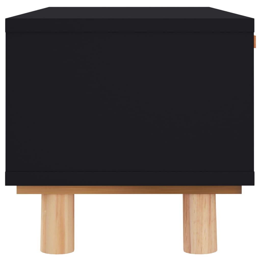 Salongbord Sofabord Svart 80x40x30 cm og heltre furu