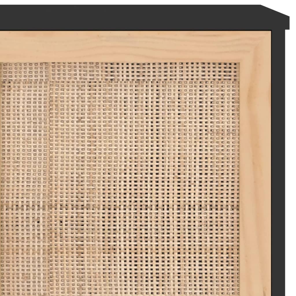 Skjenk Svart 105x30x60 cm heltre furu og naturrotting