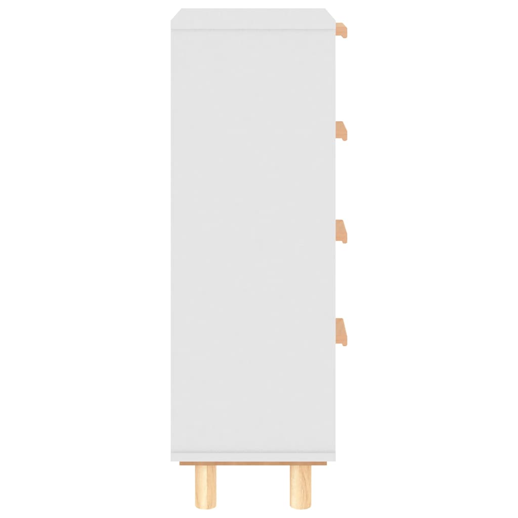 Skjenk Hvit 40x30x90 cm heltre furu og naturrotting