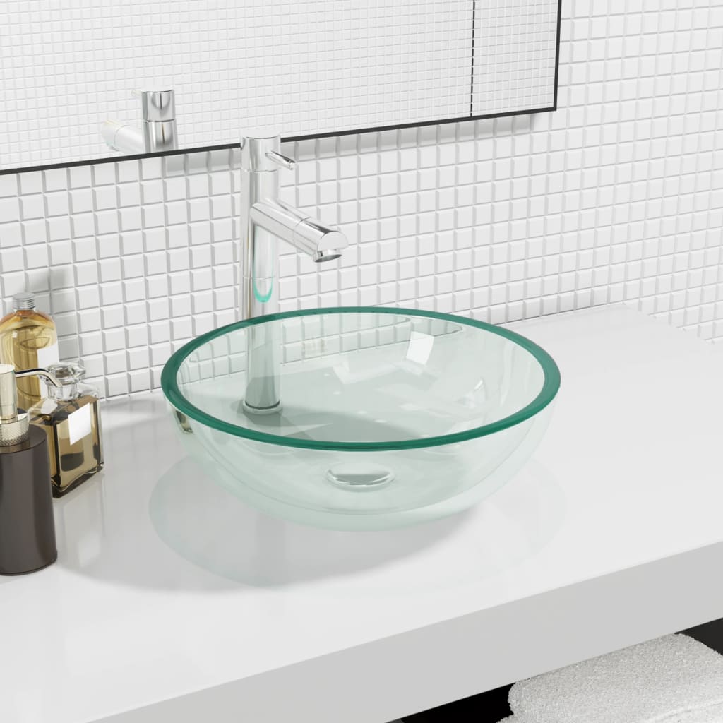 Baderomservant herdet glass 35x12 cm gjennomsiktig