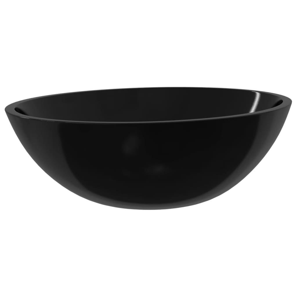 Baderomservant glass 50x37x14 cm svart