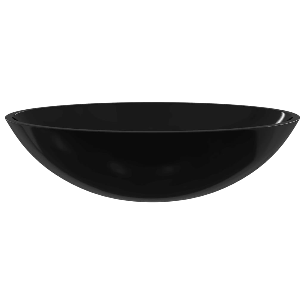 Baderomservant glass 50x37x14 cm svart