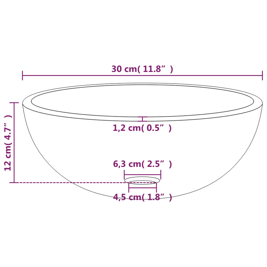 Baderomservant herdet glass 30x12 cm hvit