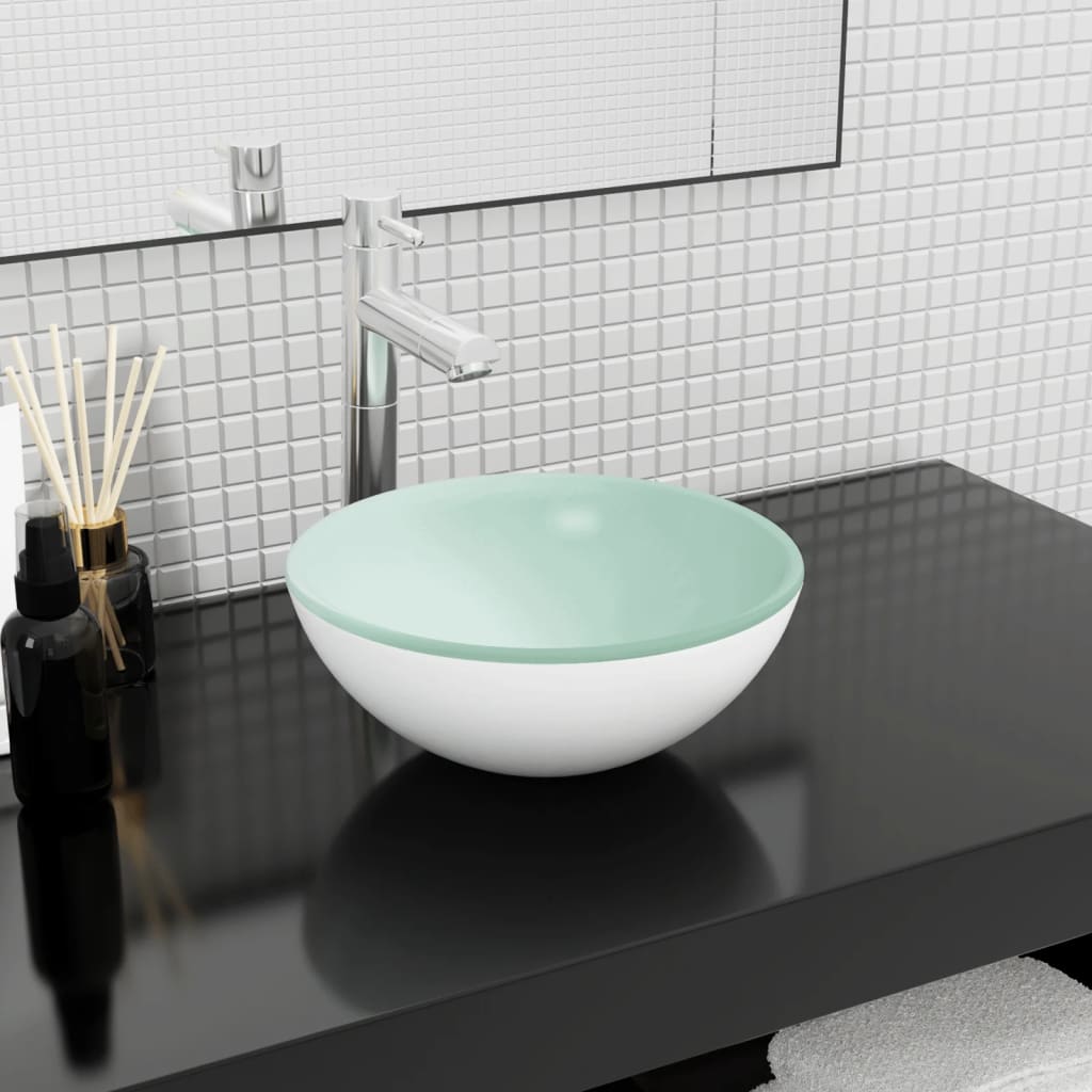 Baderomservant herdet glass 30x12 cm hvit