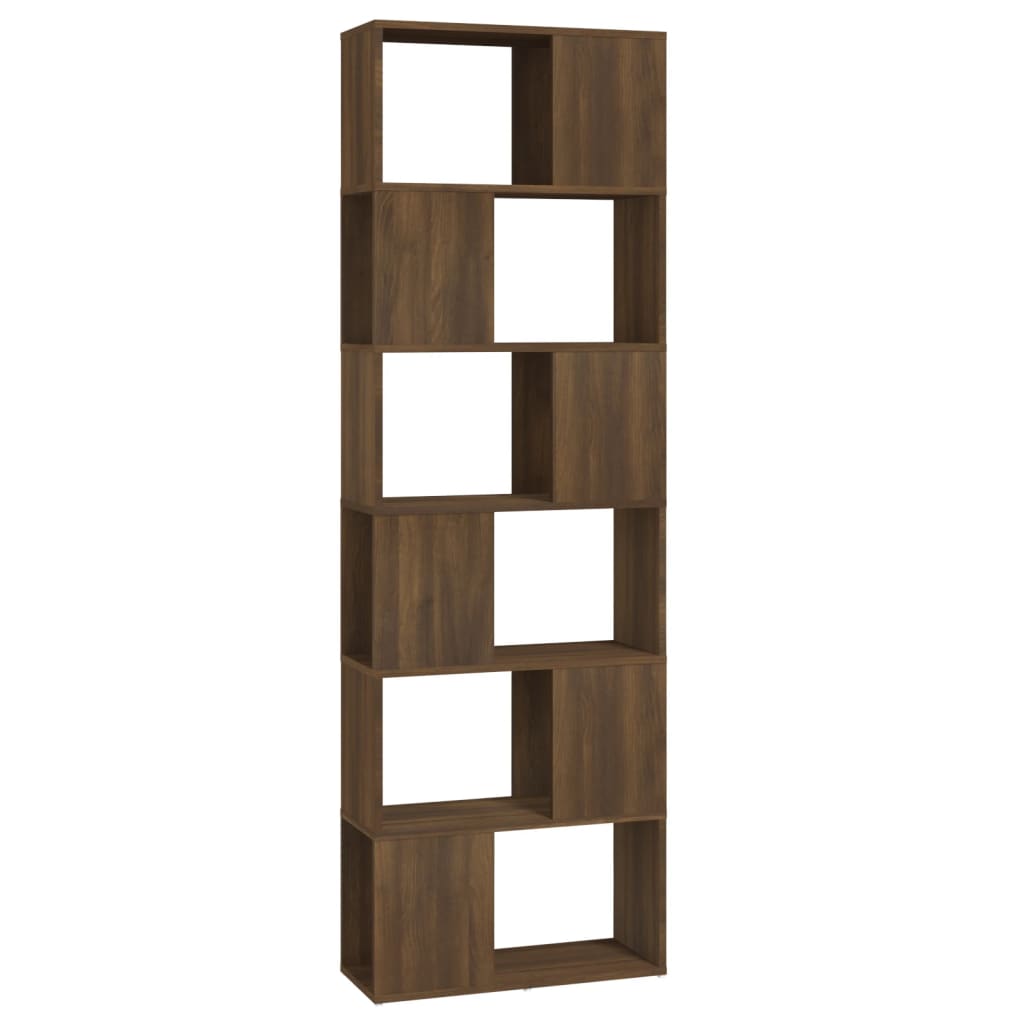 Bokhylle Brun Eik Romdeler 60x24x186 cm