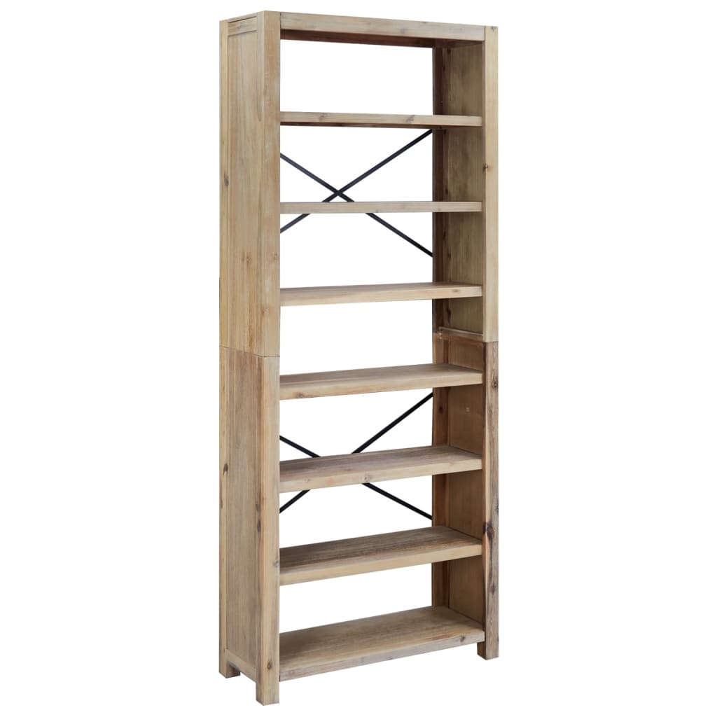 Bokhylle Tre 7 etasjer 80x30x200 cm heltre akasie