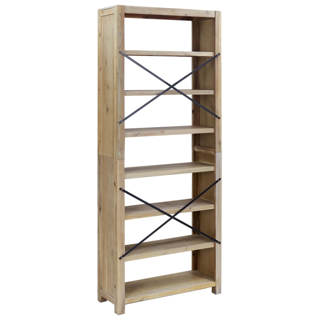 Bokhylle Tre 7 etasjer 80x30x200 cm heltre akasie