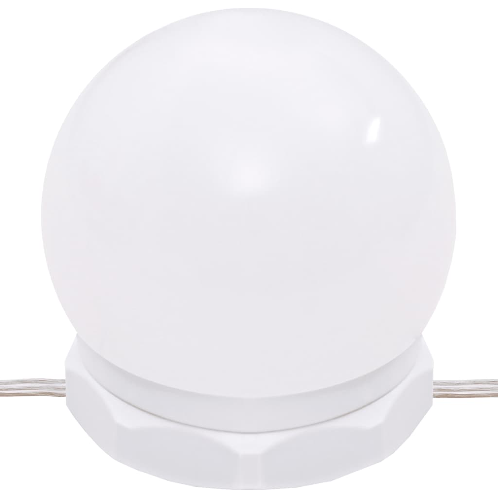 Sminkebord LED med skap Brun eik