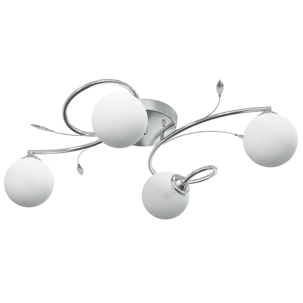 Taklampe med runde glasskjermer for 4 G9 LED-lys