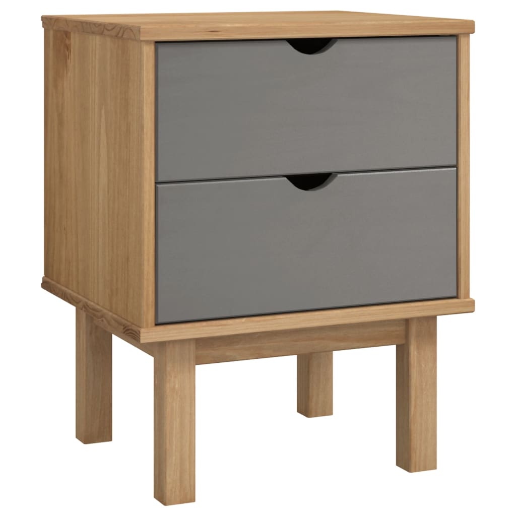 Nattbord Sengbord Brun og Grå OTTA 45x39x57 cm heltre furu
