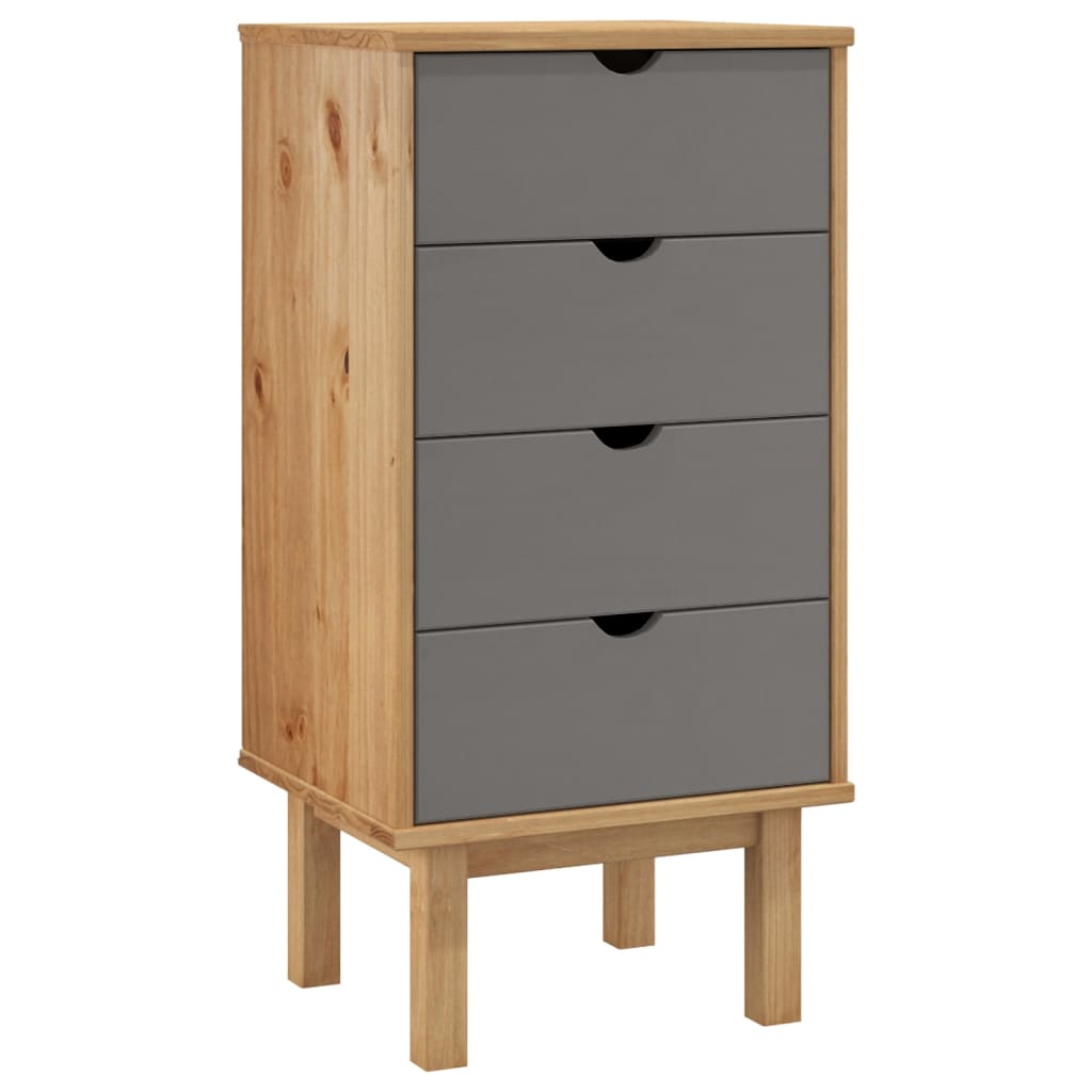 Kommode Brun og Grå OTTA 45x39x90 cm heltre furu