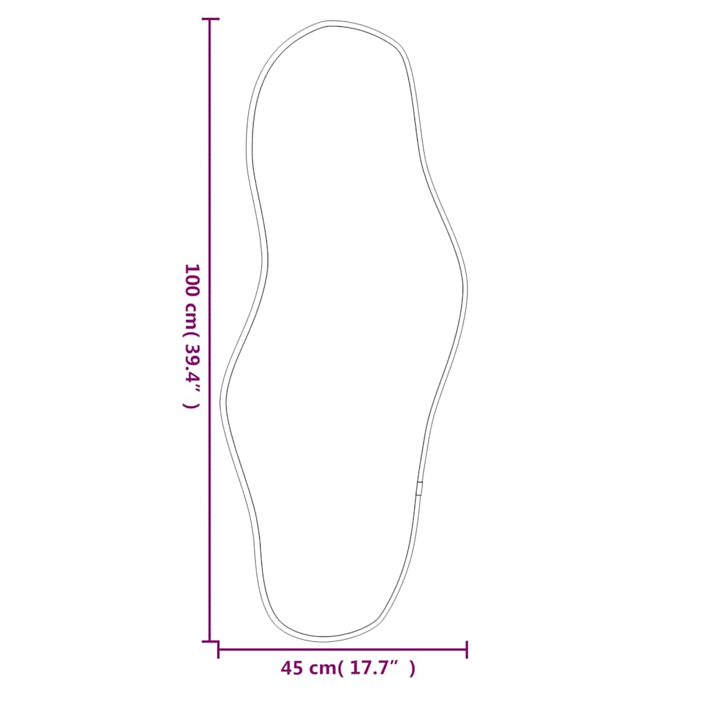 Veggspeil sølv 100x45 cm