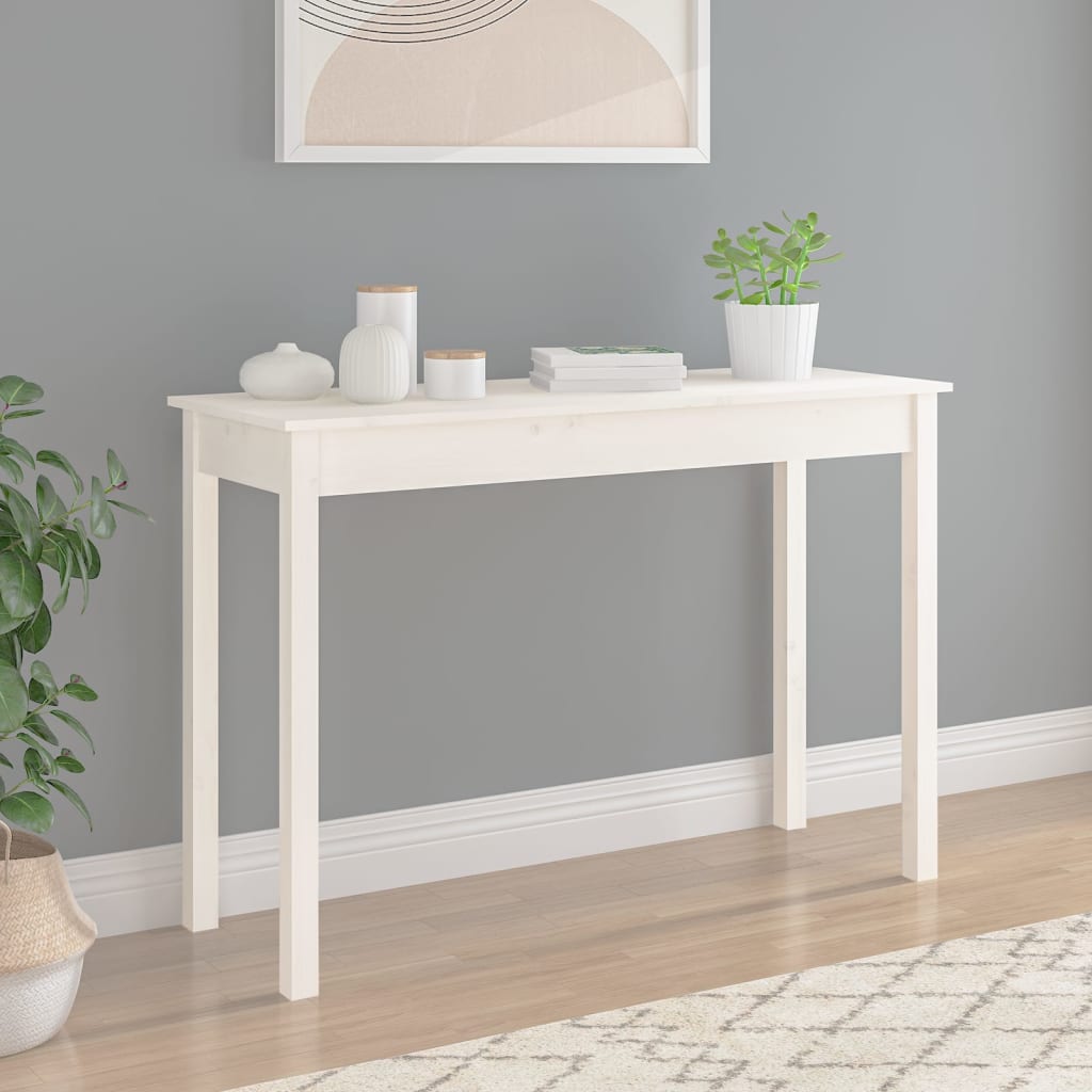 Avlastningsbord Konsollbord Hvit 110x40x75 cm heltre furu
