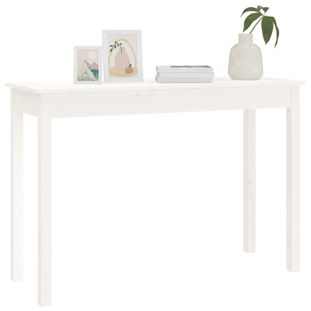 Avlastningsbord Konsollbord Hvit 110x40x75 cm heltre furu