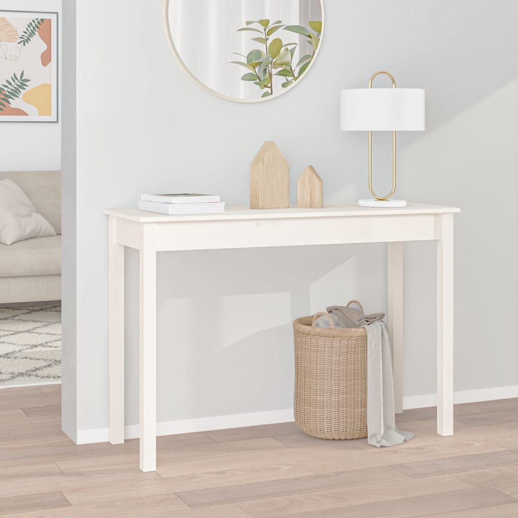 Avlastningsbord Konsollbord Hvit 110x40x75 cm heltre furu