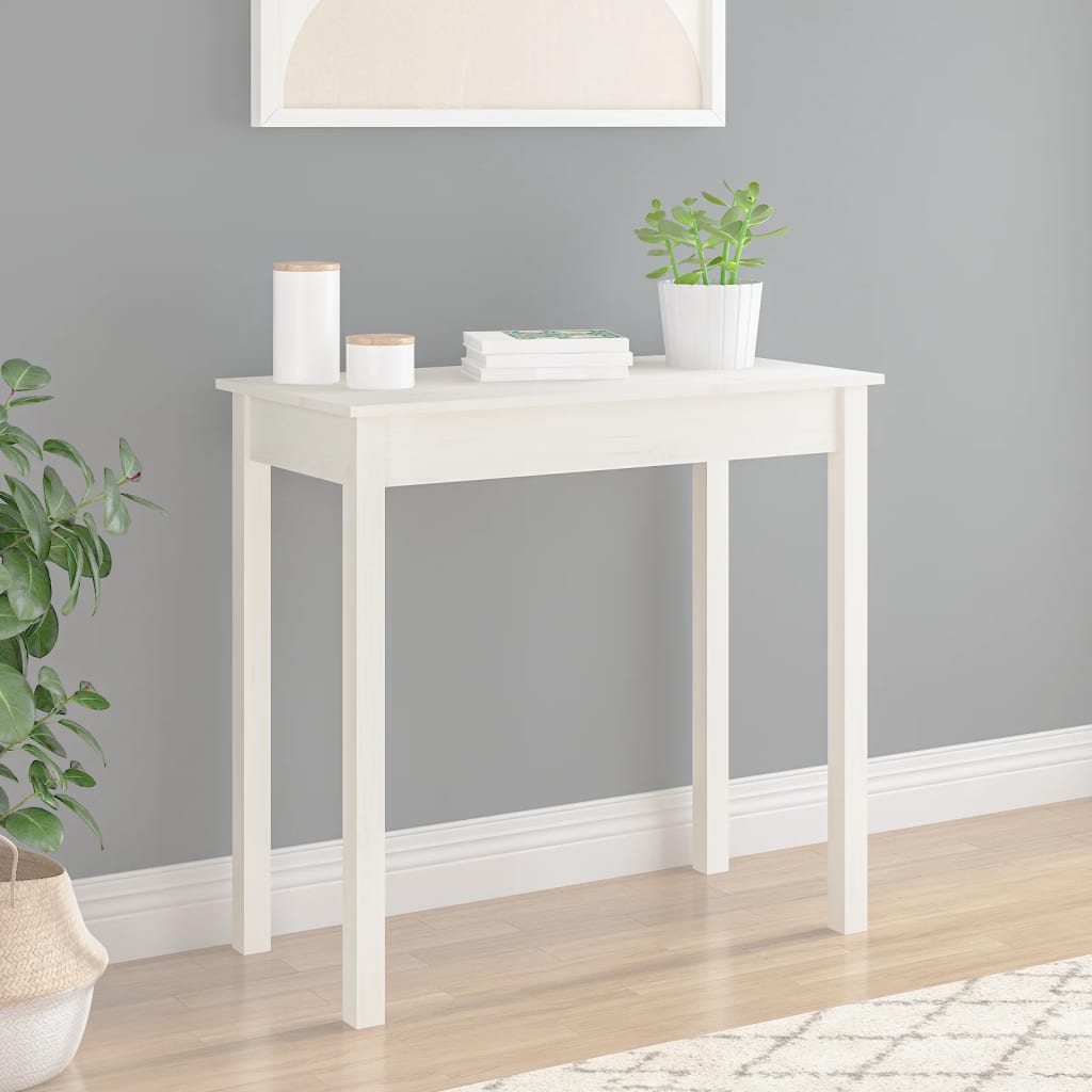 Avlastningsbord Konsollbord Hvit 80x40x75 cm heltre furu