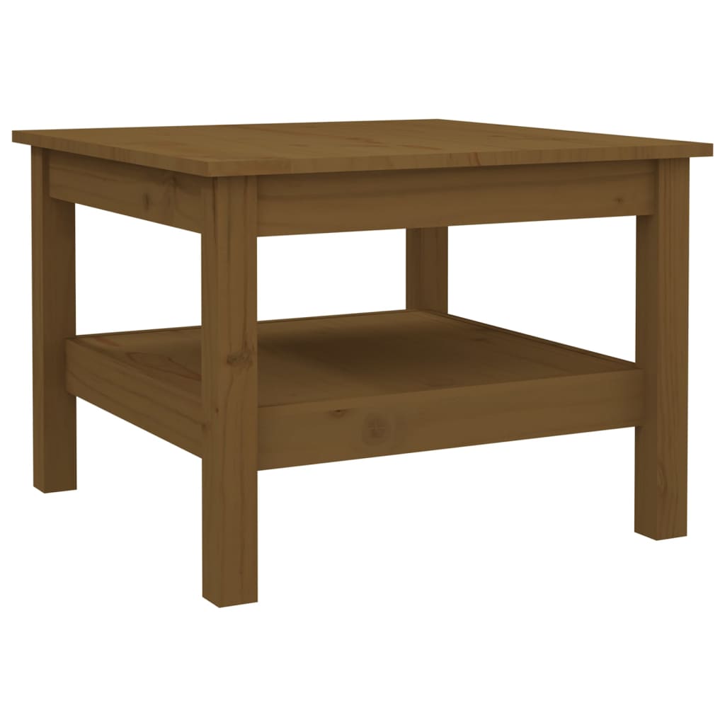Salongbord Sofabord Tre heltre furu Honningbrun 55x55x40 cm
