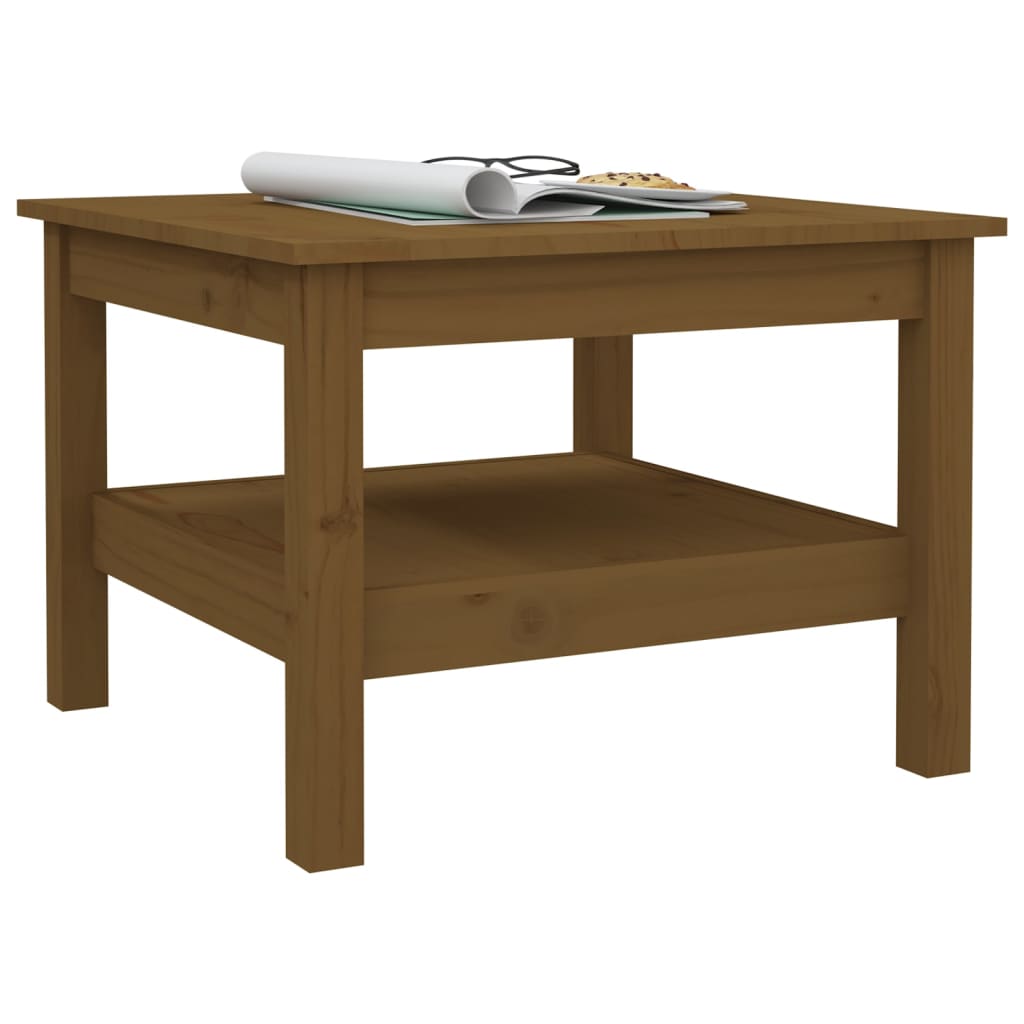 Salongbord Sofabord Tre heltre furu Honningbrun 55x55x40 cm