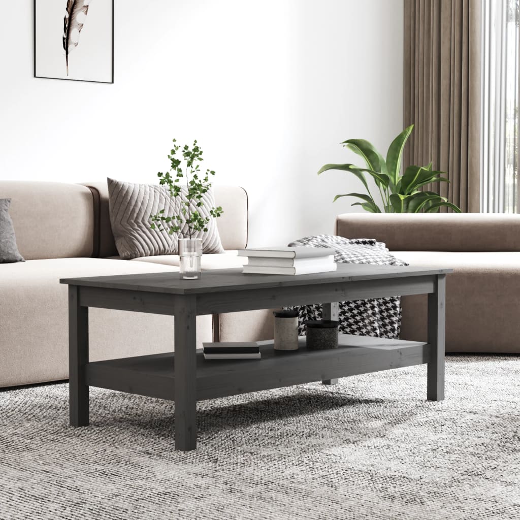 Salongbord Sofabord Grå 110x50x40 cm heltre furu