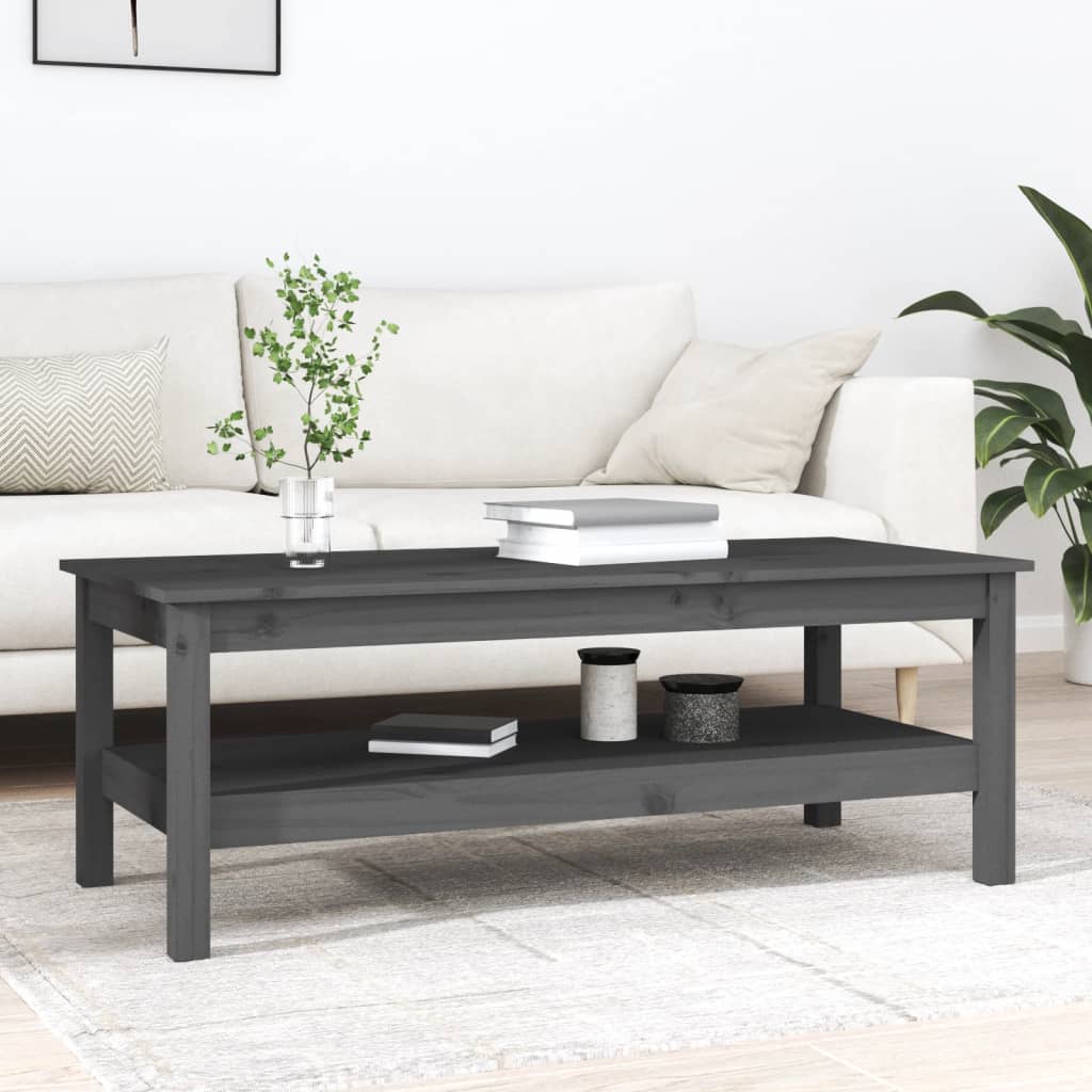 Salongbord Sofabord Grå 110x50x40 cm heltre furu