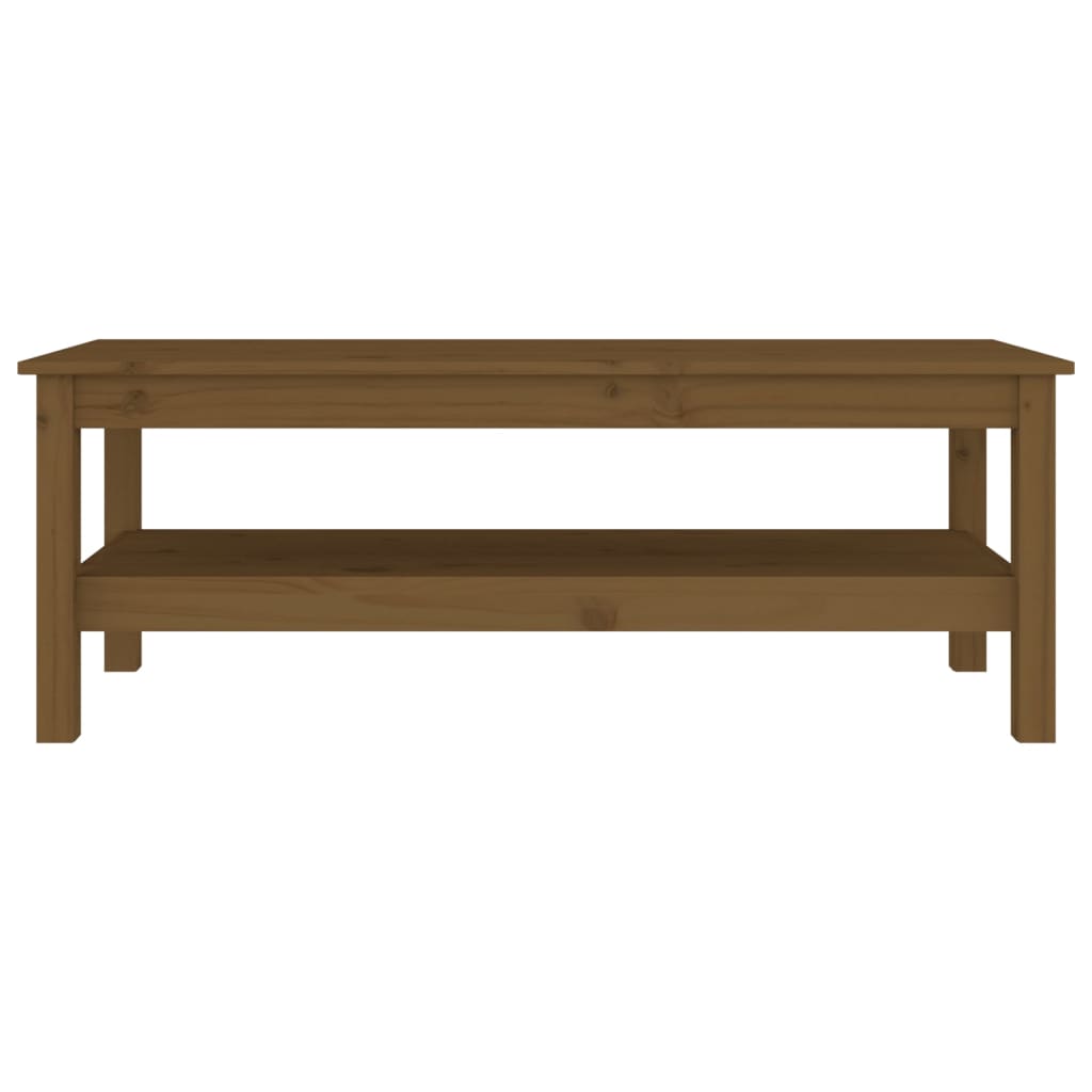 Salongbord Sofabord Tre heltre furu Honningbrun 110x50x40 cm