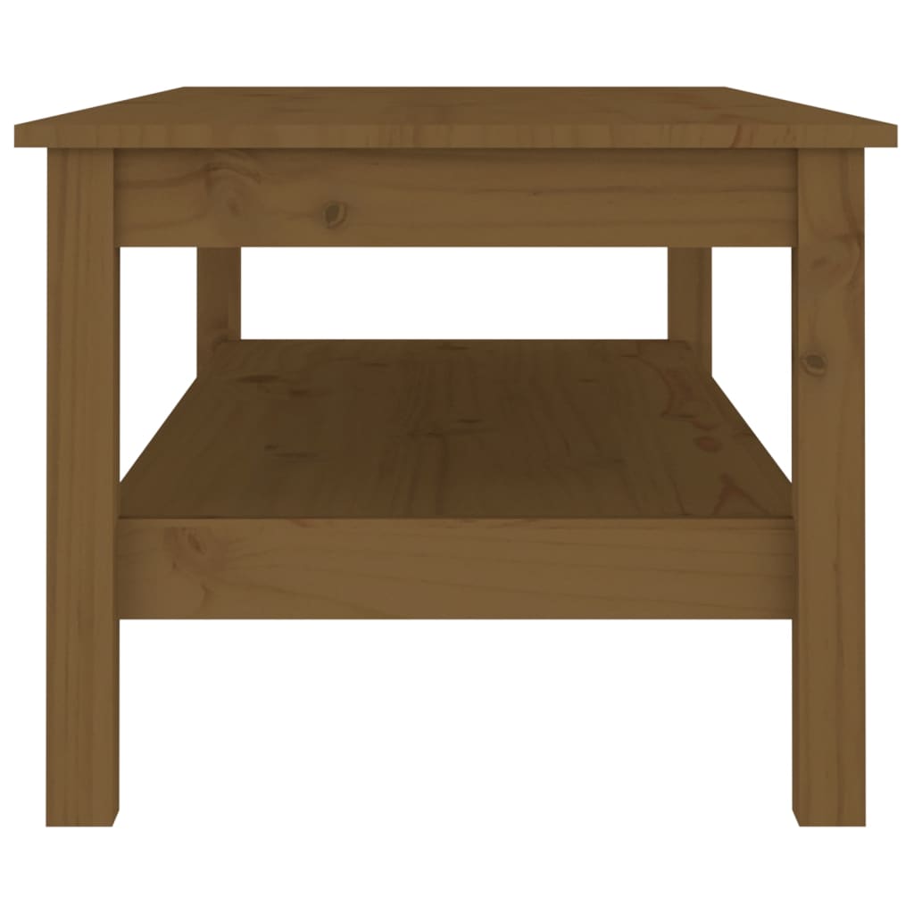 Salongbord Sofabord Tre heltre furu Honningbrun 110x50x40 cm