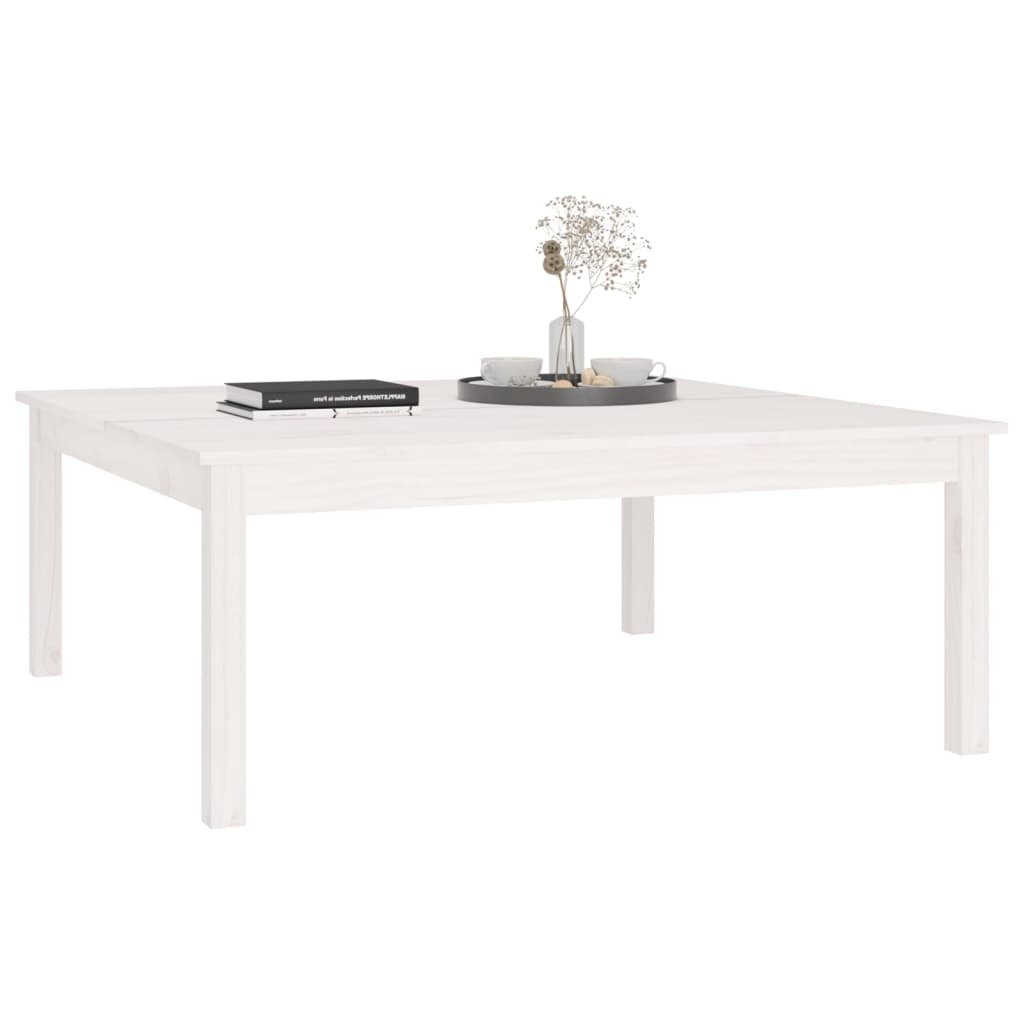Salongbord Sofabord Hvit 100x100x40 cm heltre furu