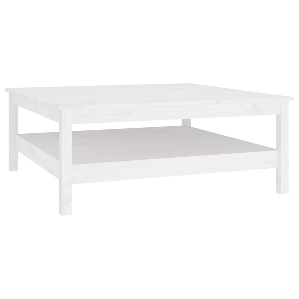 Salongbord Sofabord Hvit 100x100x40 cm heltre furu